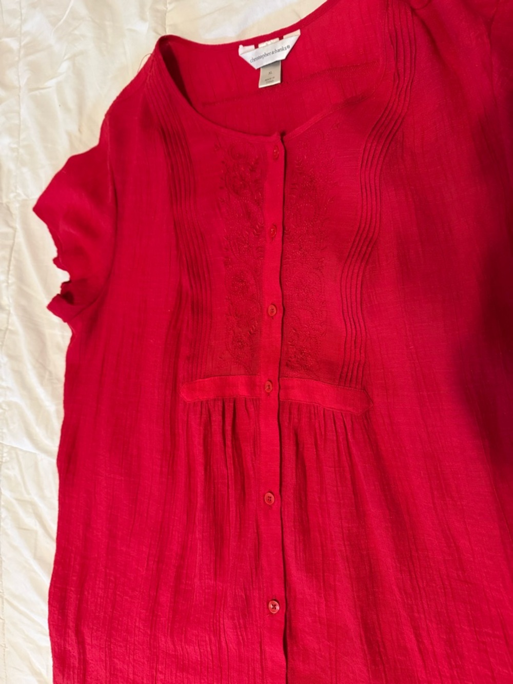 Christopher & Banks Red Blouse